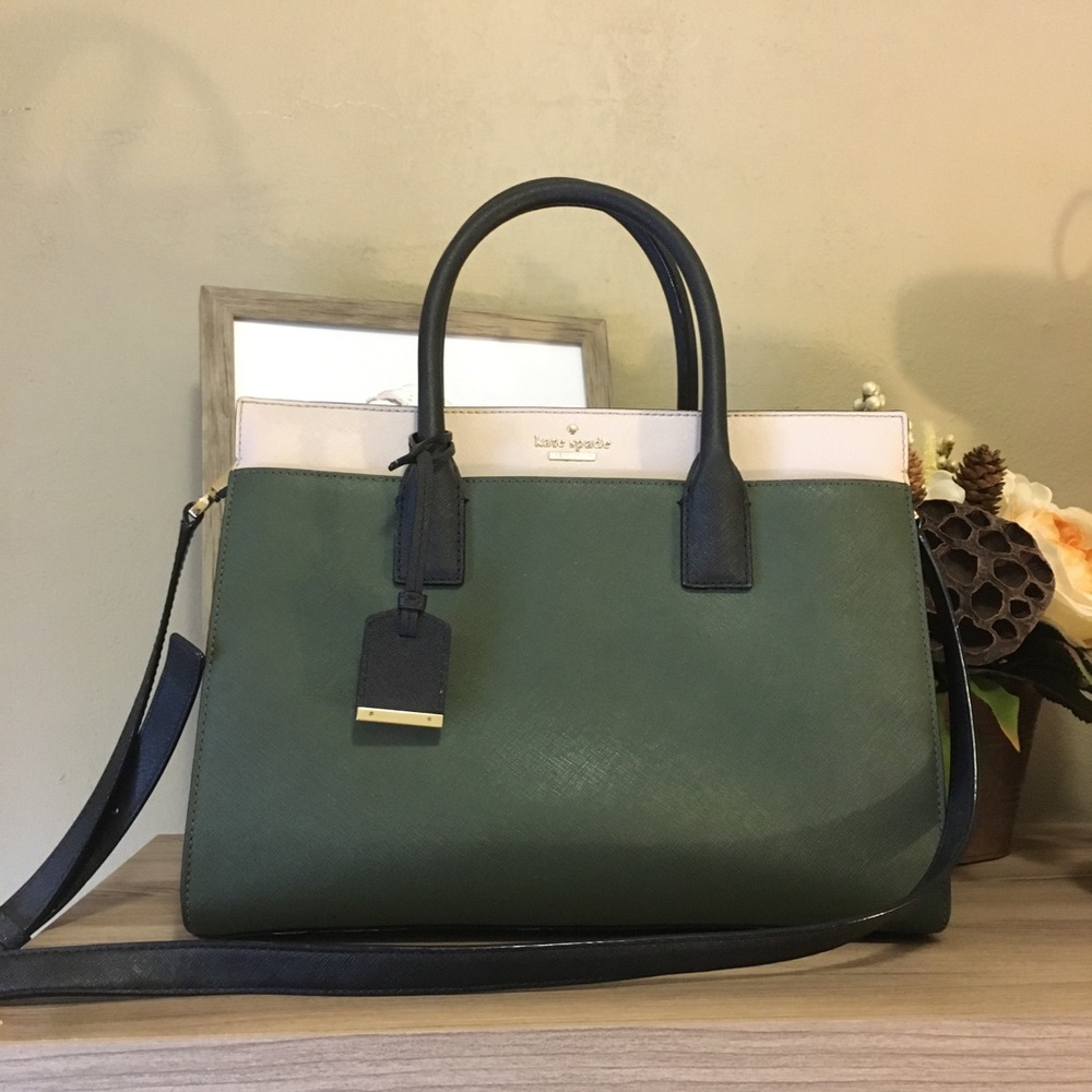 Kate Spade Cameron purse bag tricolor green